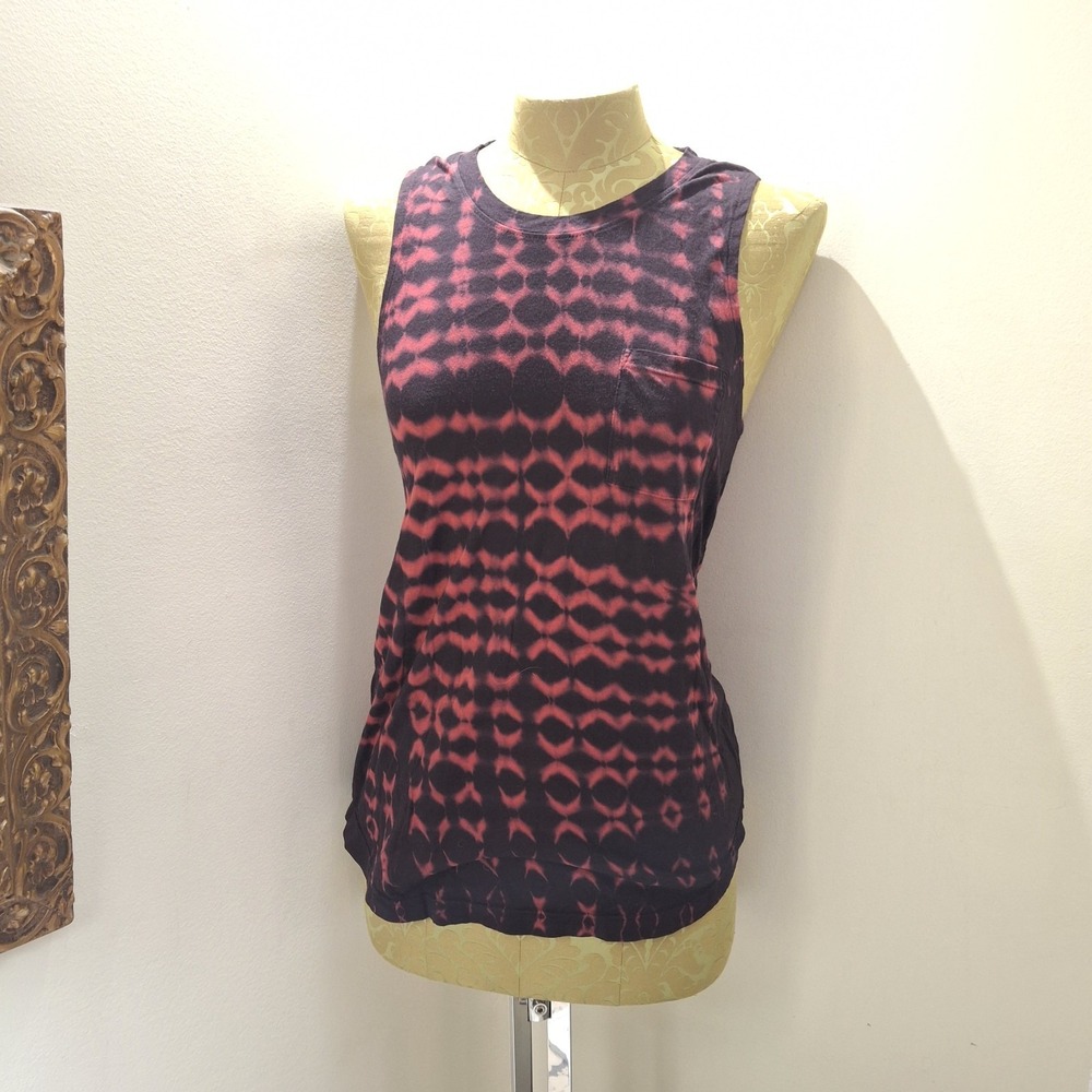Cotton Citizen Red Black Tie Dye Tank Top XS Gothic Grunge Luxury Summer Casual